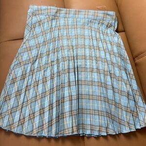 Baby sky cloud blue Sundays best Urban Outfitters pleated plaid skater skirt Y2K